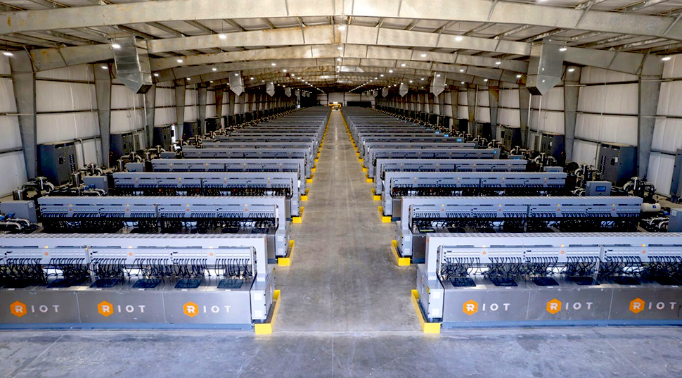 Riot Platforms energy efficient mining