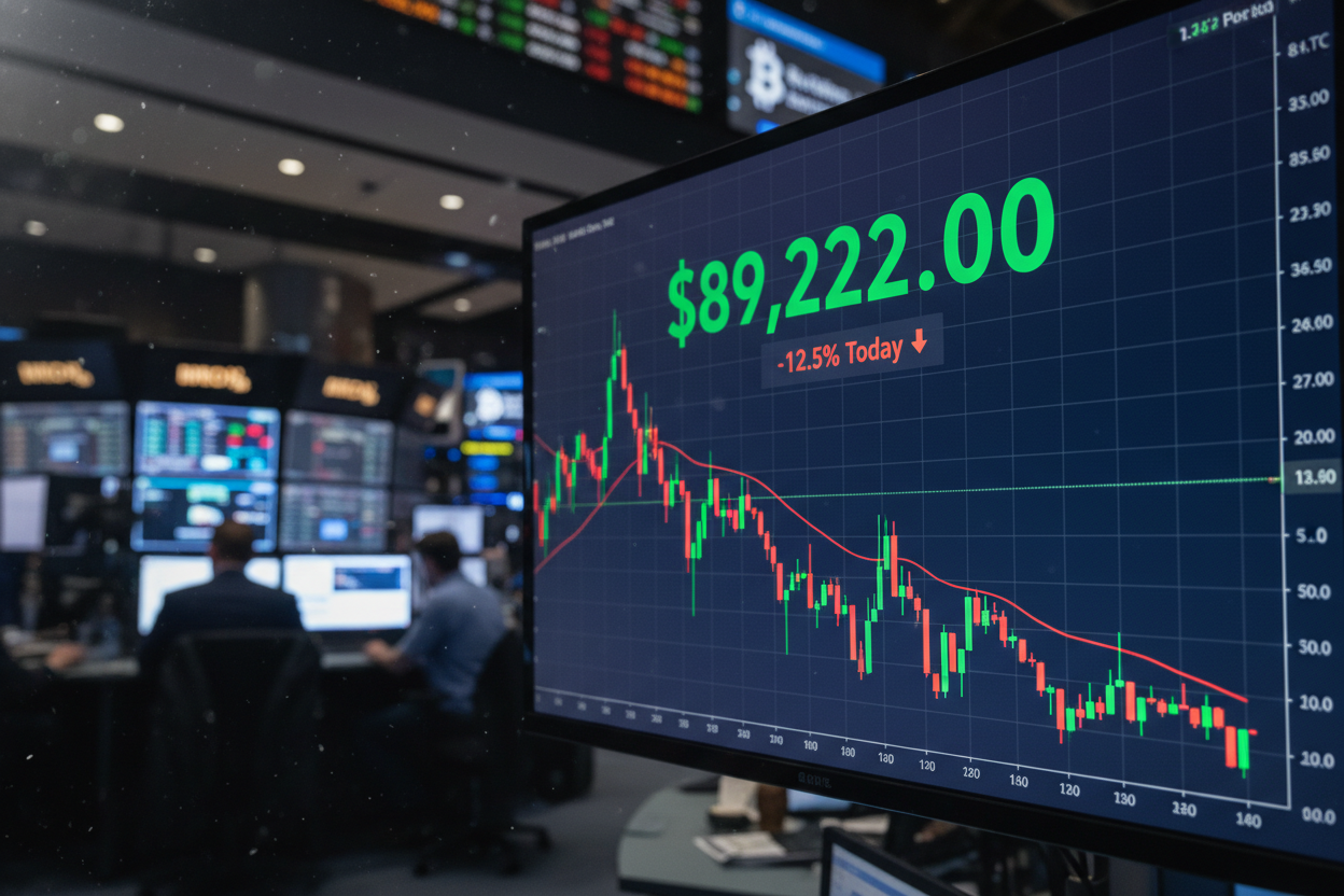 Bitcoin price chart $89,222 volatility