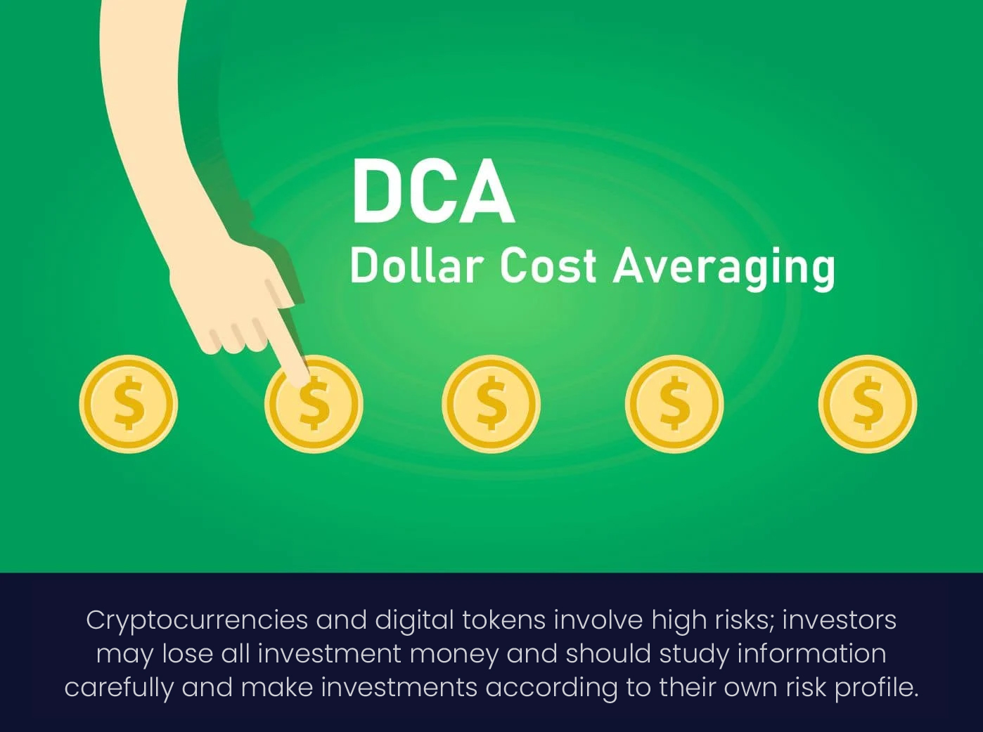 Dollar-cost averaging crypto strategy illustration