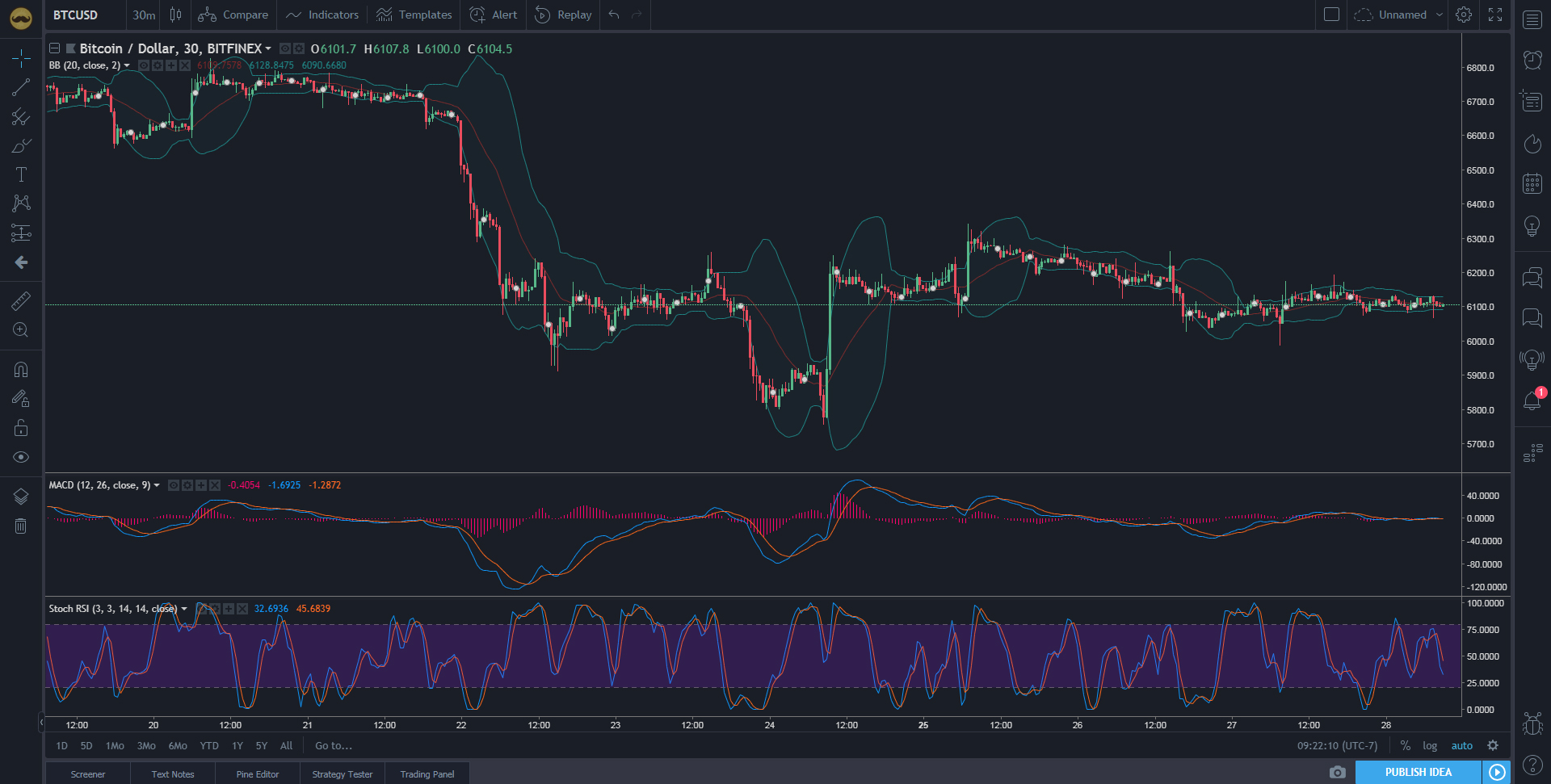 beginner crypto trader using TradingView charts