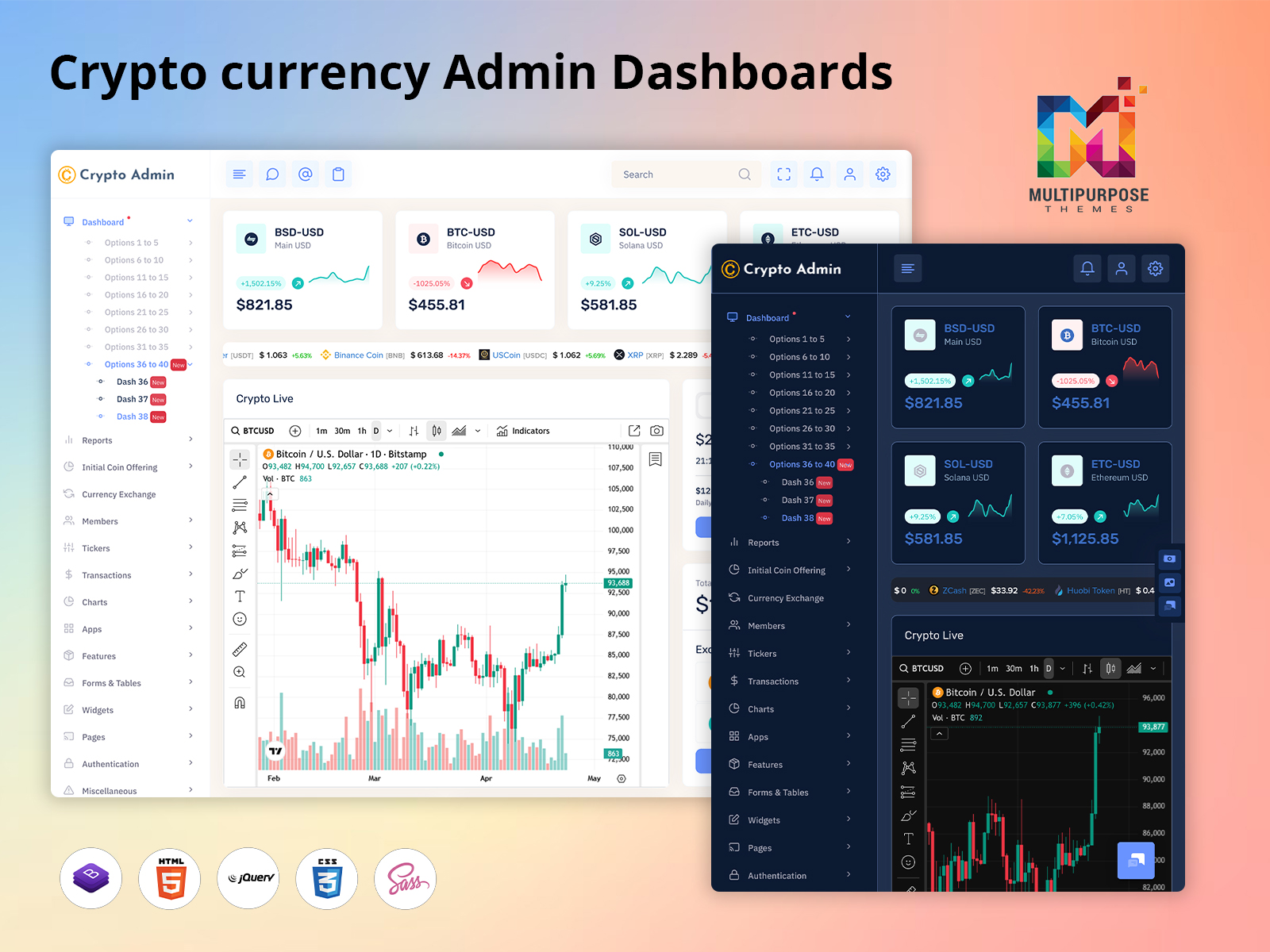 Modern crypto trading bot dashboard showing real-time performance metrics and automated portfolio management interface, 2025